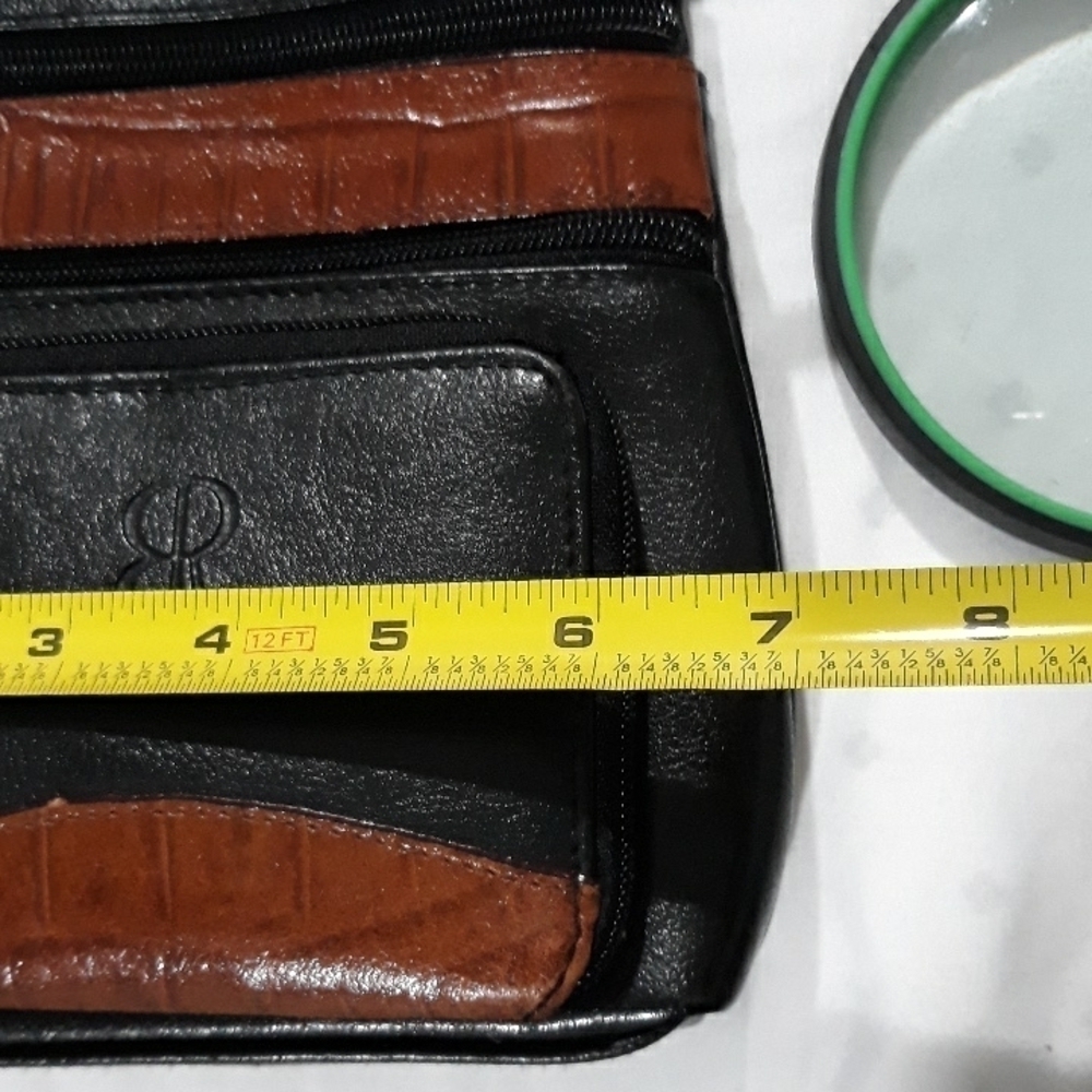 Bellerose Faux Leather crossbody bag black and brown purse - Picture 8 of 9